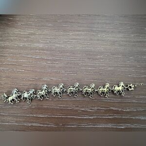 Vintage Gold Horse Charm Bracelet